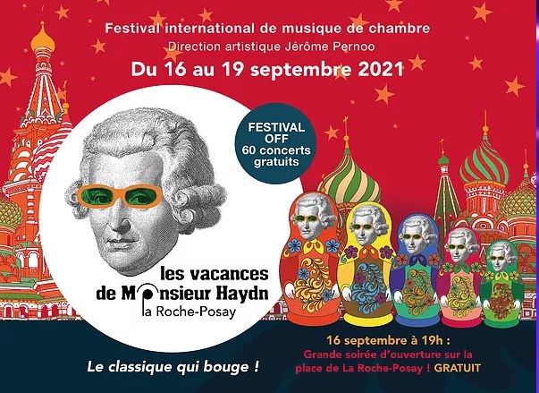 Affiche. Concert d|ouverture. Festival international de musique de chambre « Les Vacances de Monsieur Haydn ». 2021-09-16